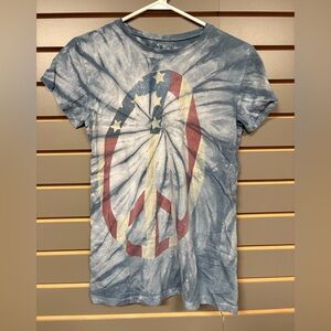 Blue Tie-Dye Peace Sign T-Shirt